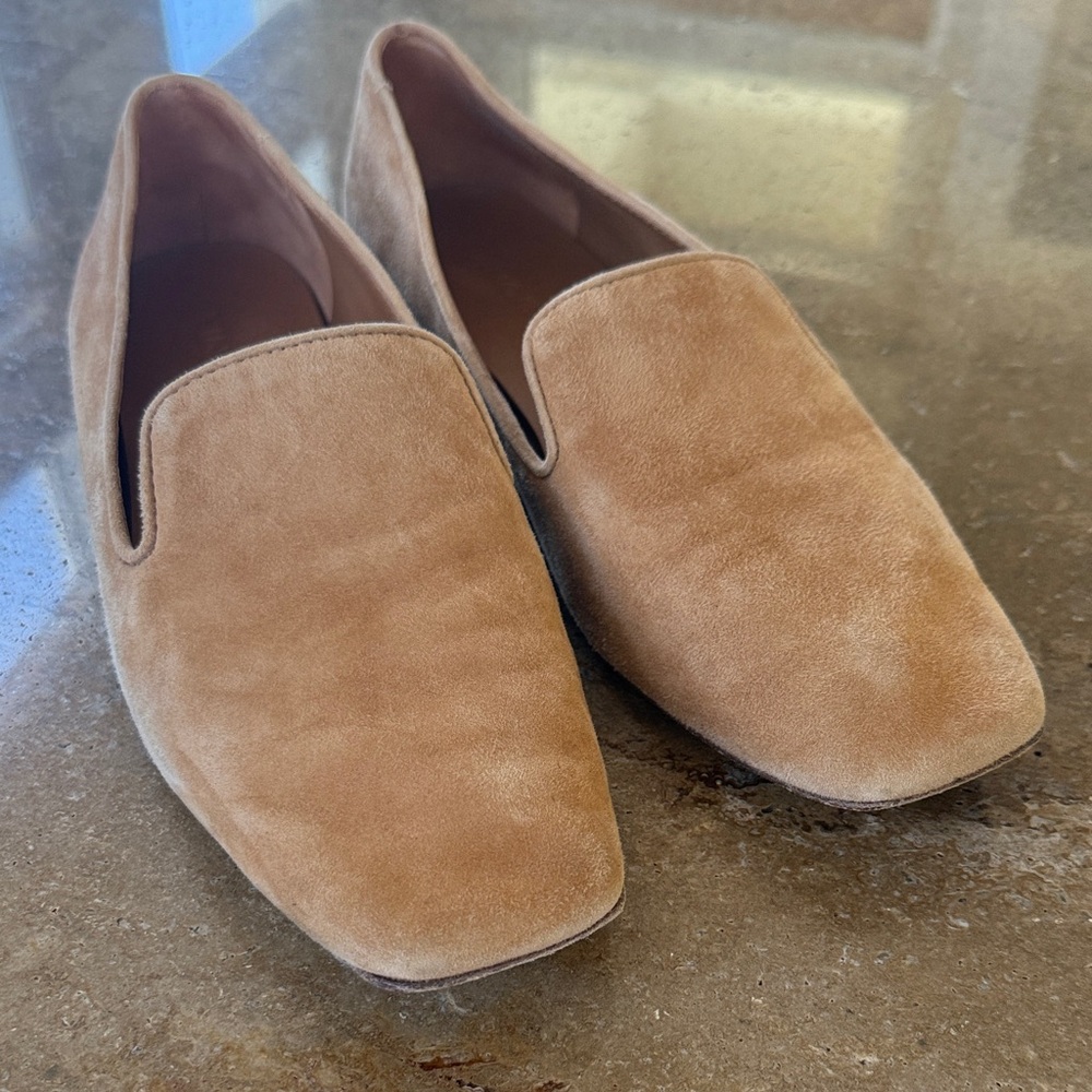VInce Camel Suede Loafers